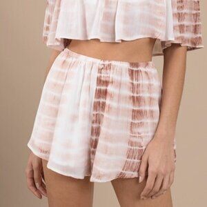 Tobi Rust Orange Tie Dye High Rise Soft Shorts XS